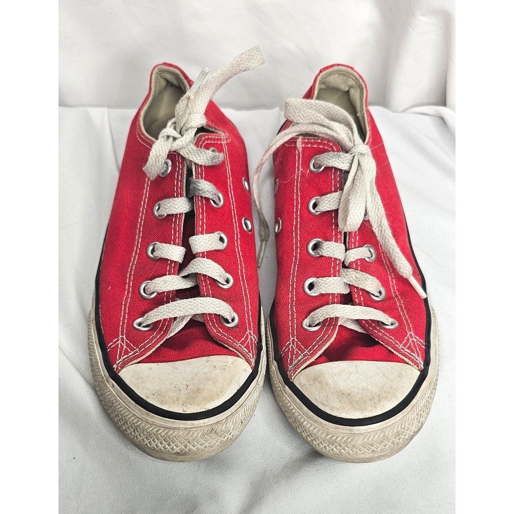Converse All Star Low Top Sneaker 2 Youth Red Canvas Chuck Taylor 3J236